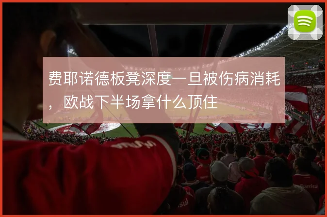 费耶诺德板凳深度一旦被伤病消耗，欧战下半场拿什么顶住